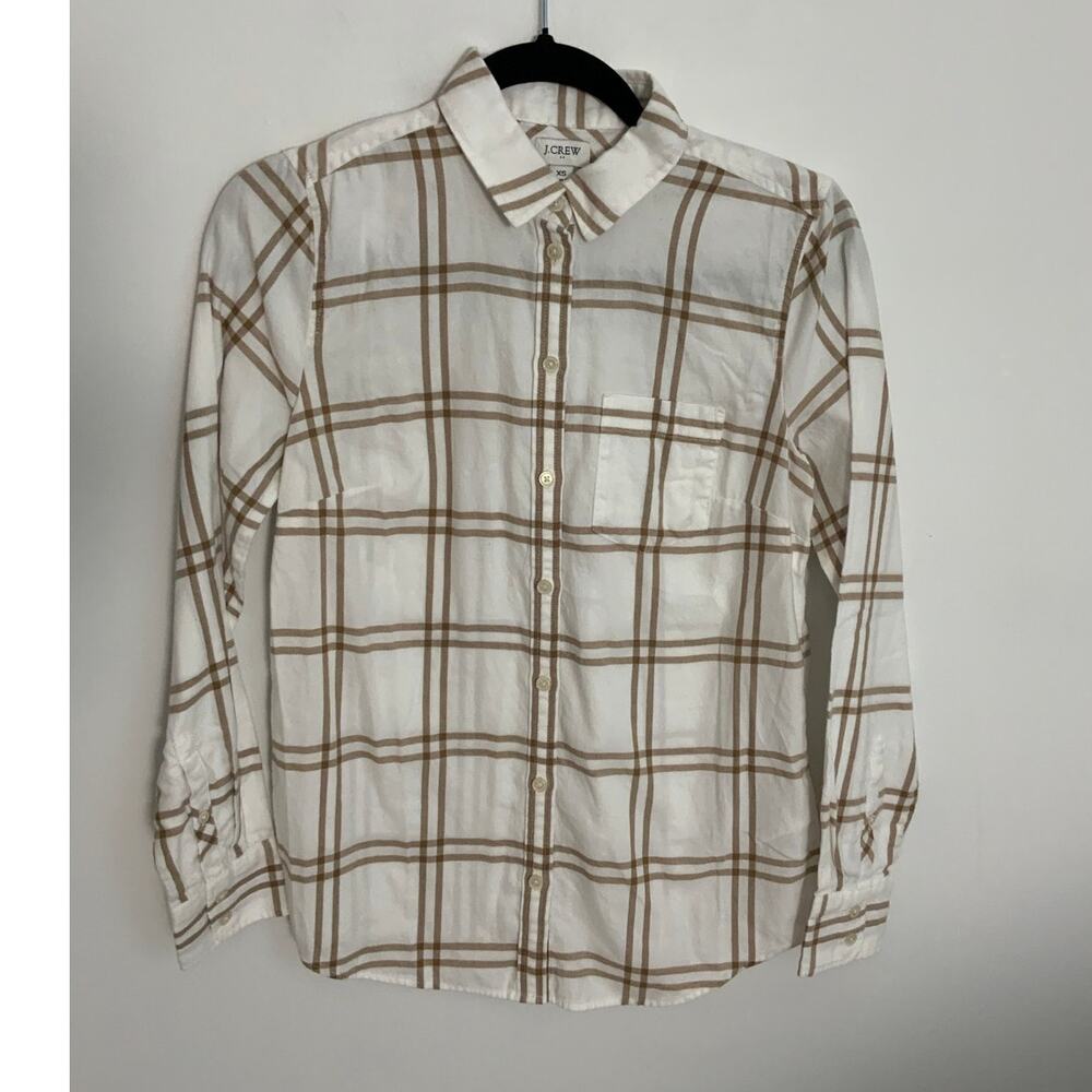 J. Crew Cotton Plaid Button down size XS
